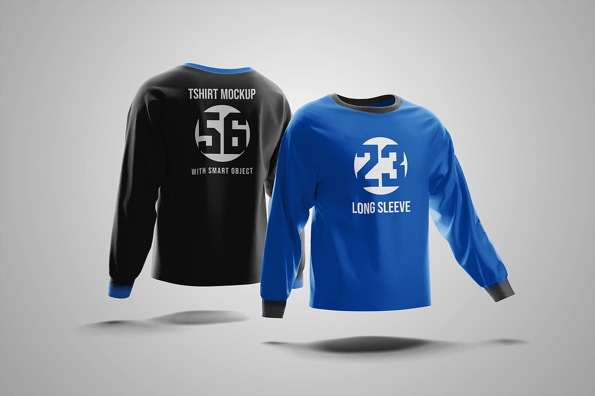 Long Sleeve T-Shirt Mockup, a Shirt Mockup by Artlogs x Modaldesain (Photo 1 of 3)