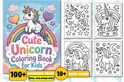 Cute Unicorn Coloring Book for Kids, an Animal Illustration by Design Station (Thumbnail 1 of 8)