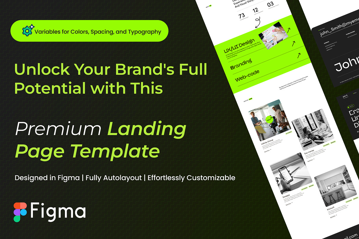 Modern & Responsive Portfolio UI, a Landing Page Template by Alexander's Studio (Photo 1 of 4)