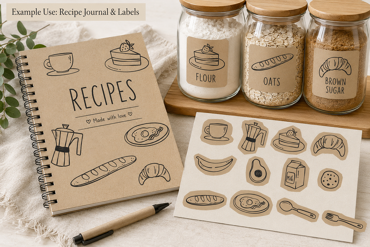 Kraft Paper Scrapbook Doodle Clipart, a Decorative Illustration by Anna Studio (Photo 4 of 12)