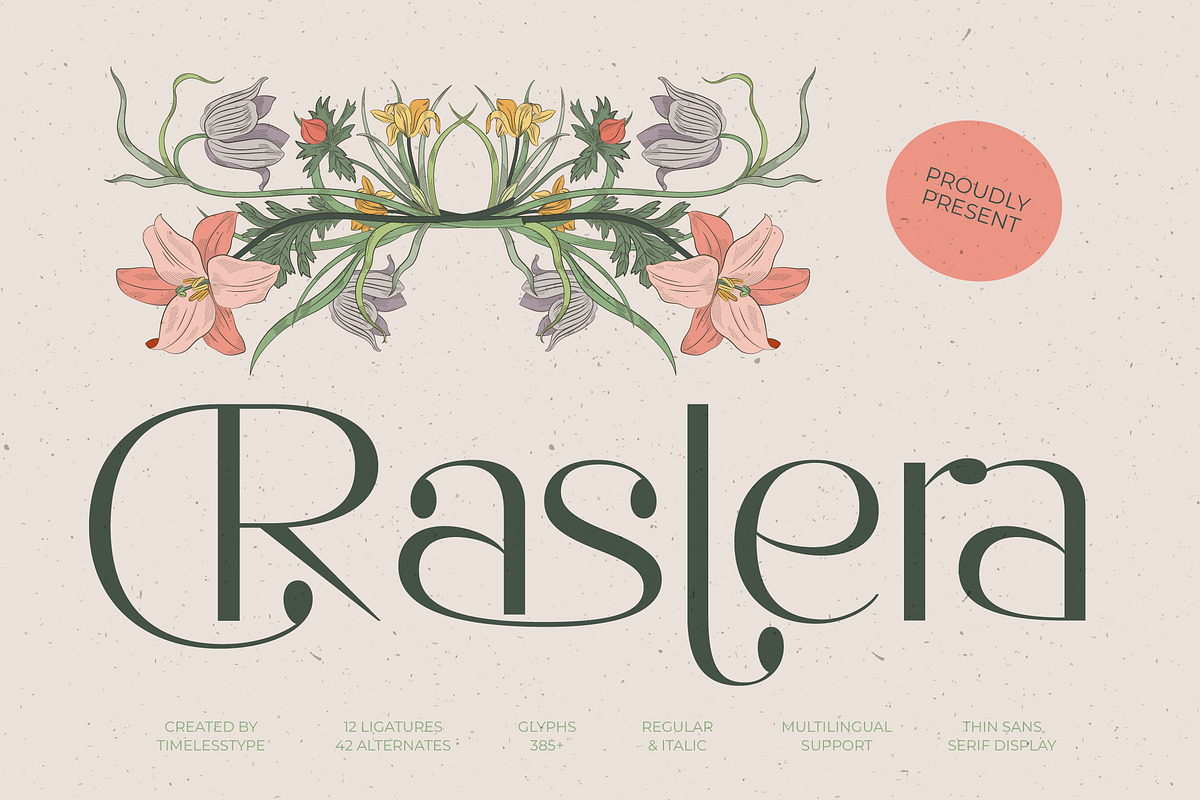 Raslera Modern Serif Display, a Sans Serif Font by timelesstype.co (Photo 1 of 20)