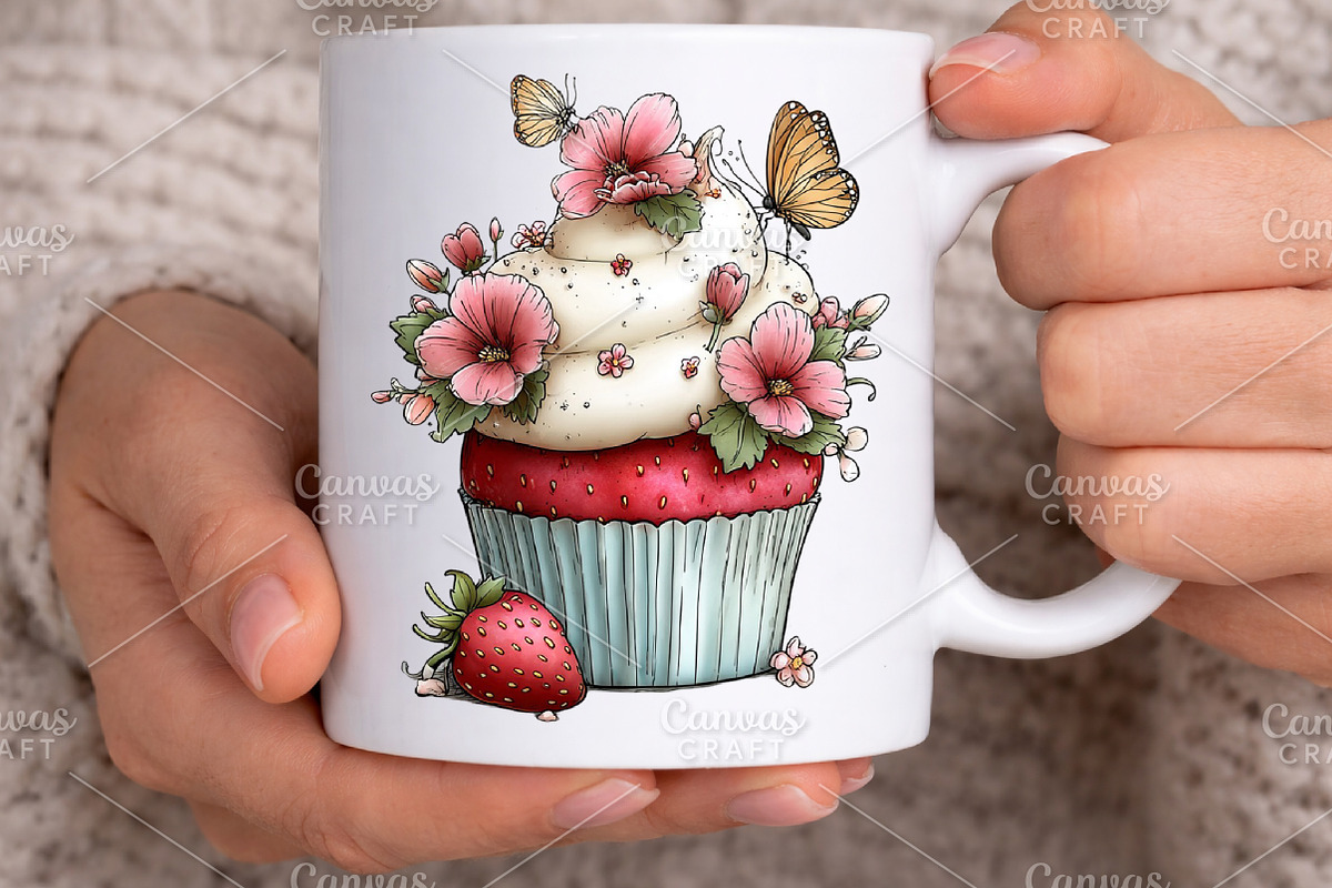 Whimsical Spring Strawberry Clipart, an Illustration by Canvas Craft (Photo 7 of 7)