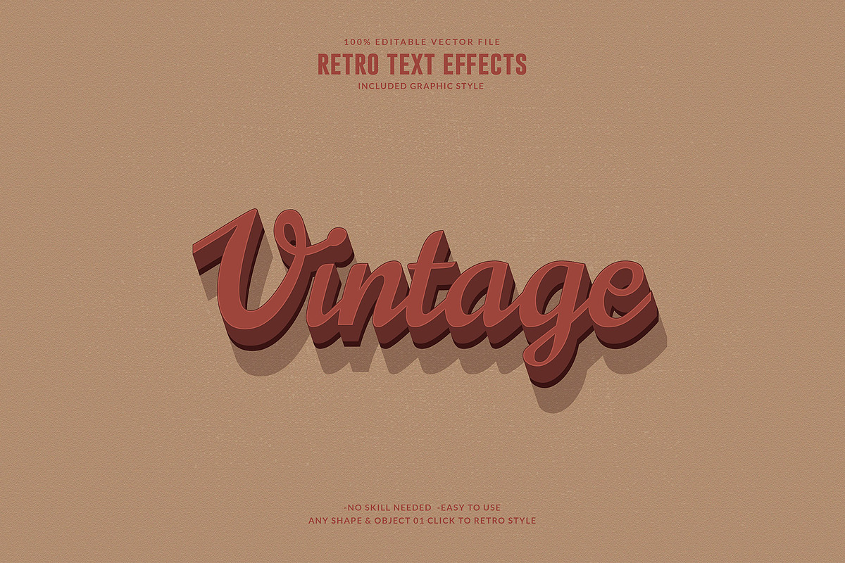 Editable Retro Vector Text Effect, a Plug-in Add-On by Photoshop Action (Photo 7 of 11)