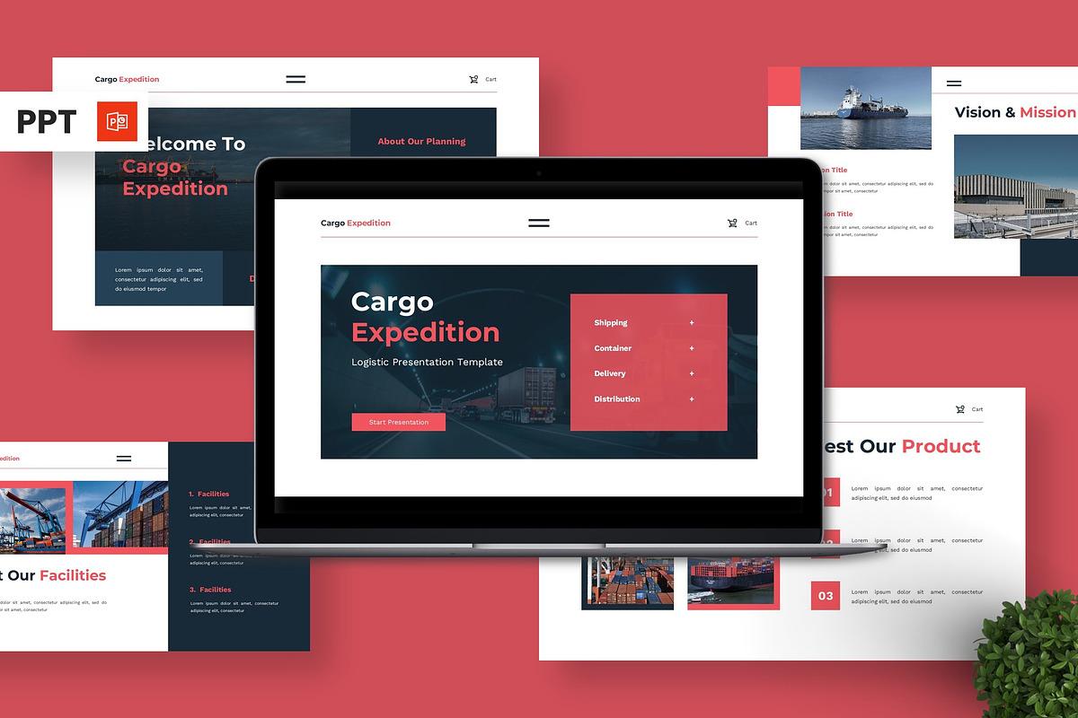 Cargo Expedition - Logistik PPT, a Presentation Template by Deepslide Studio (Photo 1 of 6)