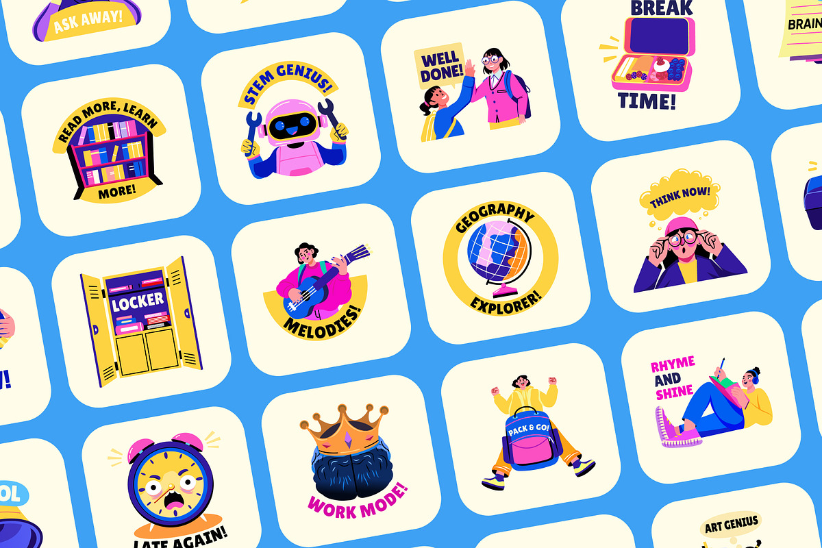 School Stickers Collection, an Emoji Icon by Prosymbols (Photo 5 of 8)