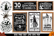 Halloween Signs Bundle SVG, a Seasonal Illustration by RossiGalleria (Thumbnail 2 of 4)