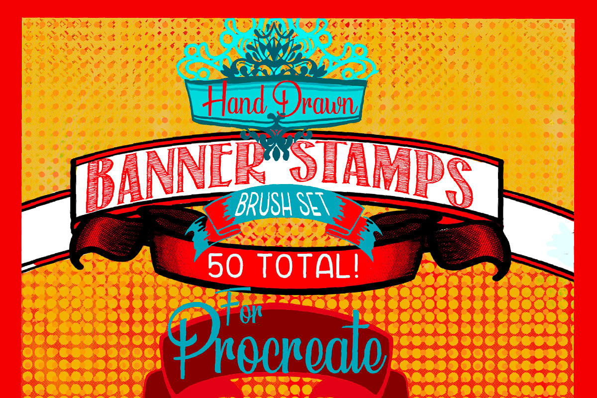 Banner brush set for procreate, a Brush Add-On by Courtney Leigh creates (Photo 1 of 2)