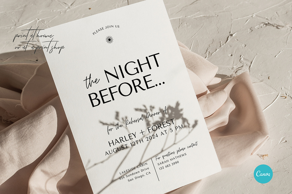 Elegant Rehearsal Dinner CANVA, an Invitation Template by StudioVonBraitenberg (Photo 2 of 5)