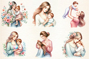 Pastel Mother's & Child Clipart, an Illustration by DreamArtGraphic (Thumbnail 4 of 4)