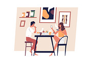 Couple eating breakfast at home, a Food Illustration by Good Studio (Thumbnail 1 of 3)
