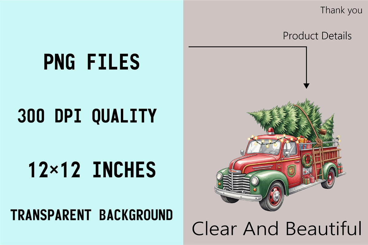 Christmas Trucks Clipart Bundle., an Illustration by SVGArt (Photo 6 of 8)