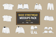 Basic Streetwear Vector Mockup Pack, an Illustration by S.i. Graphics (Thumbnail 1 of 2)