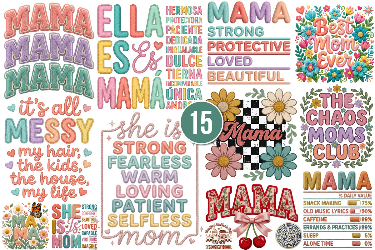 Faux Yarn Crochet Mother's Day PNG, an Illustration by SinaCreation (Photo 1 of 8)