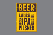 Beer grunge vector poster set., a Food Illustration by PoPaShop (Thumbnail 7 of 9)