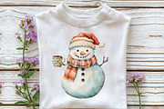 Funny Christmas Snowman Clipart, an Illustration by CraftArtStudio (Thumbnail 5 of 6)