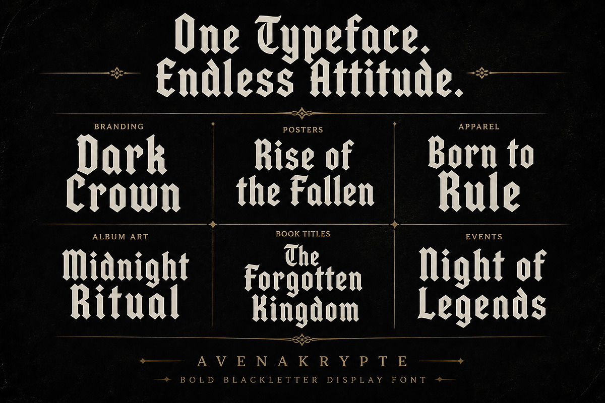 Avenakrypte, a Blackletter Font by Wow Magic (Photo 2 of 5)
