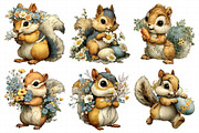 Whimsical Easter Squirrel Clipart PN, an Illustration by Daily.Designs (Thumbnail 4 of 7)