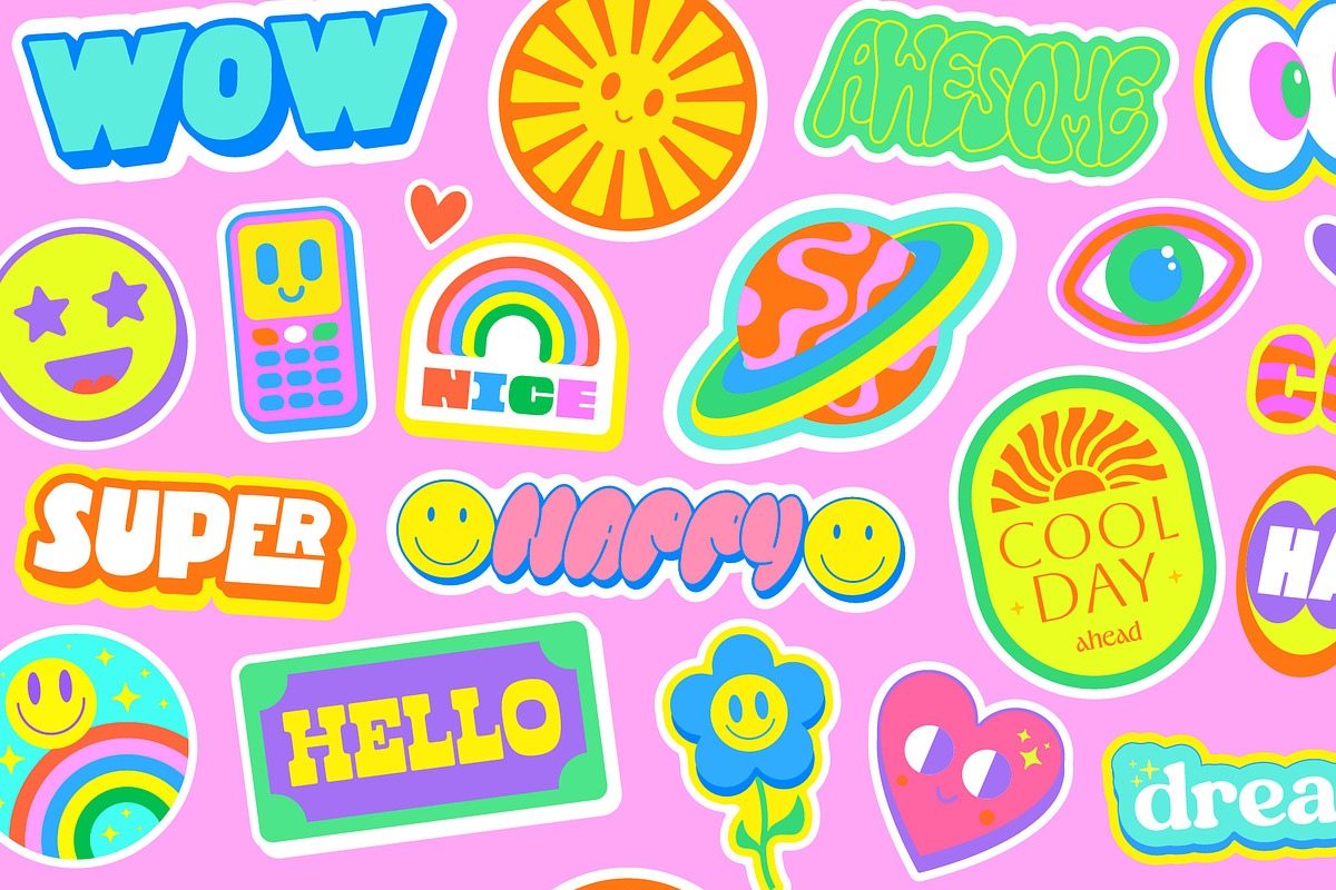 CUTE VECTOR STICKERS SET, an Object Graphic by craftlove (Photo 1 of 4)