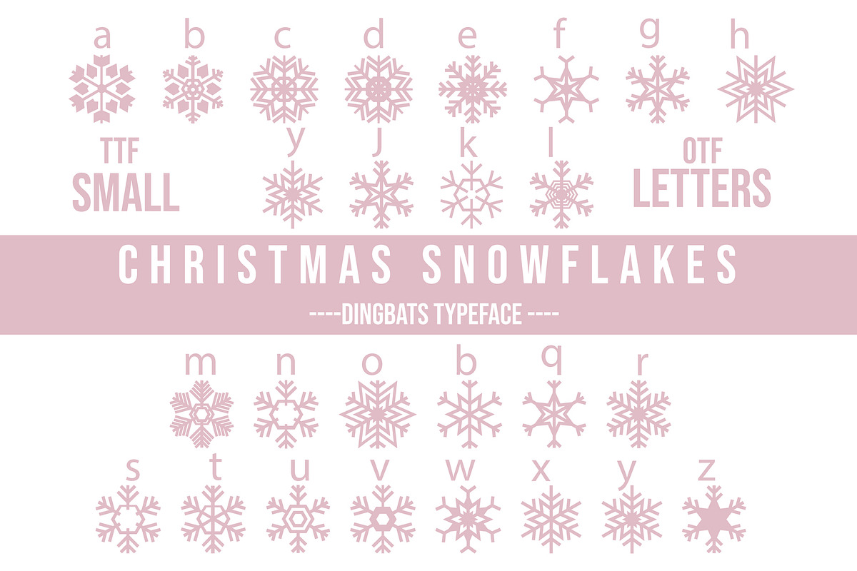 Christmas Snowflakes Dingbats Font, a Symbol Font by Minimalartstudio (Photo 1 of 3)