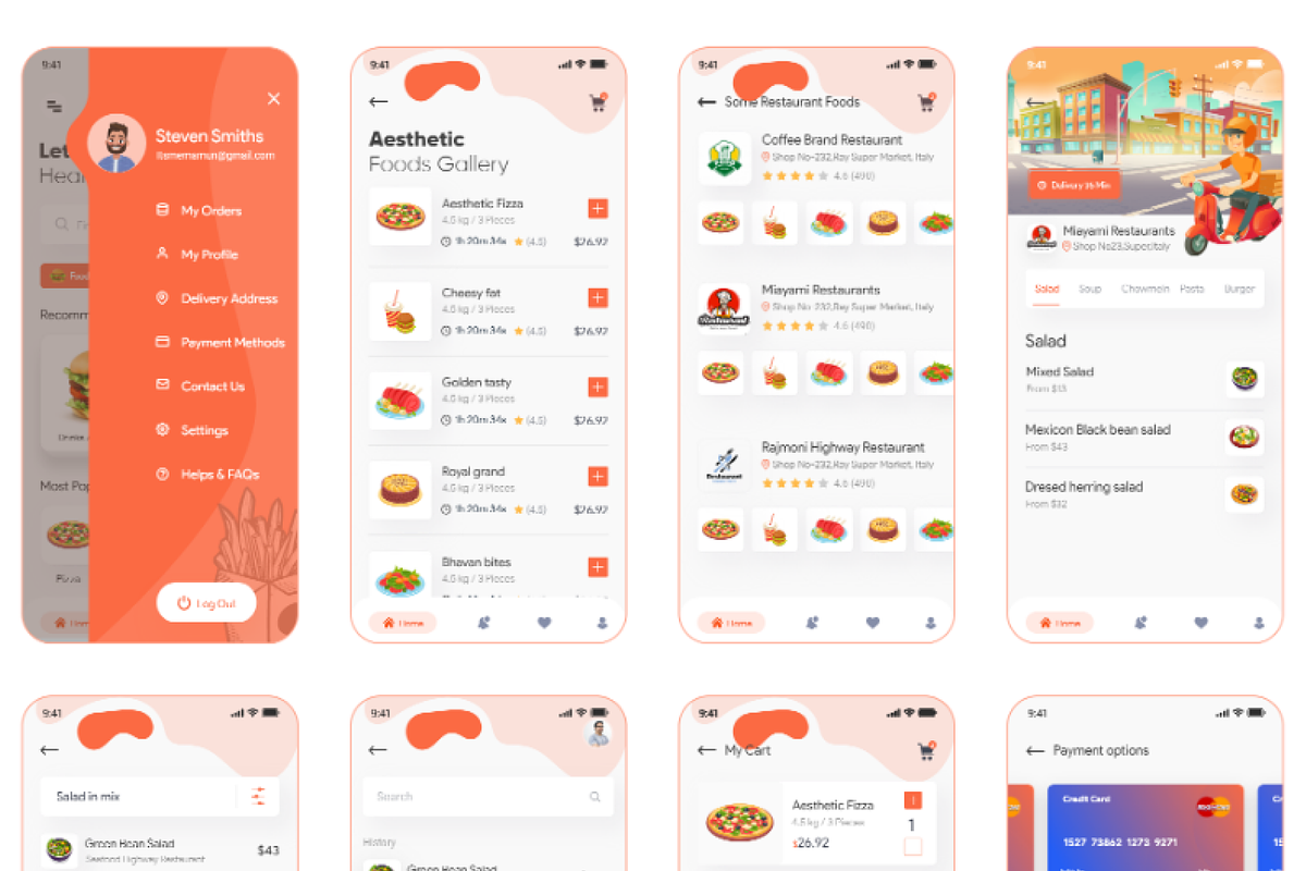 Foodhunt- Food Delivery app ui kit, a Templates & Theme by Design-Craft (Photo 6 of 6)