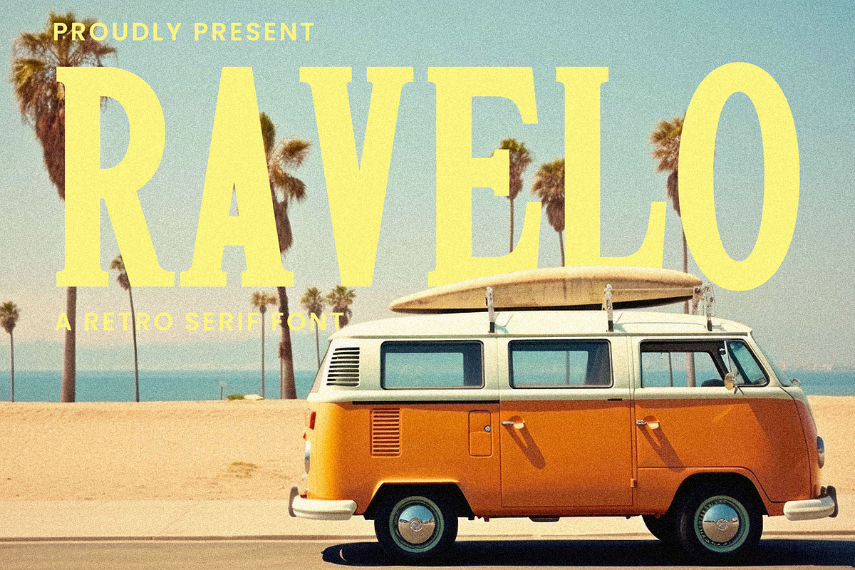 Ravelo - Retro Serif Font, a Serif Font by Almeera Std (Photo 1 of 4)