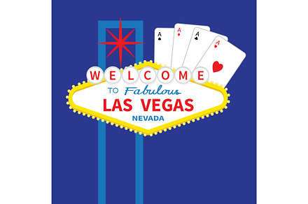 Welcome to Las Vegas sign. Ace set., an Object Illustration by Worldofvector