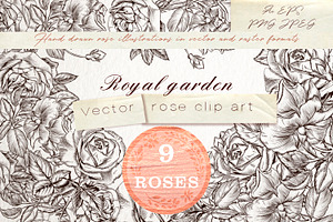 Royal Garden, Vector Clipart Set