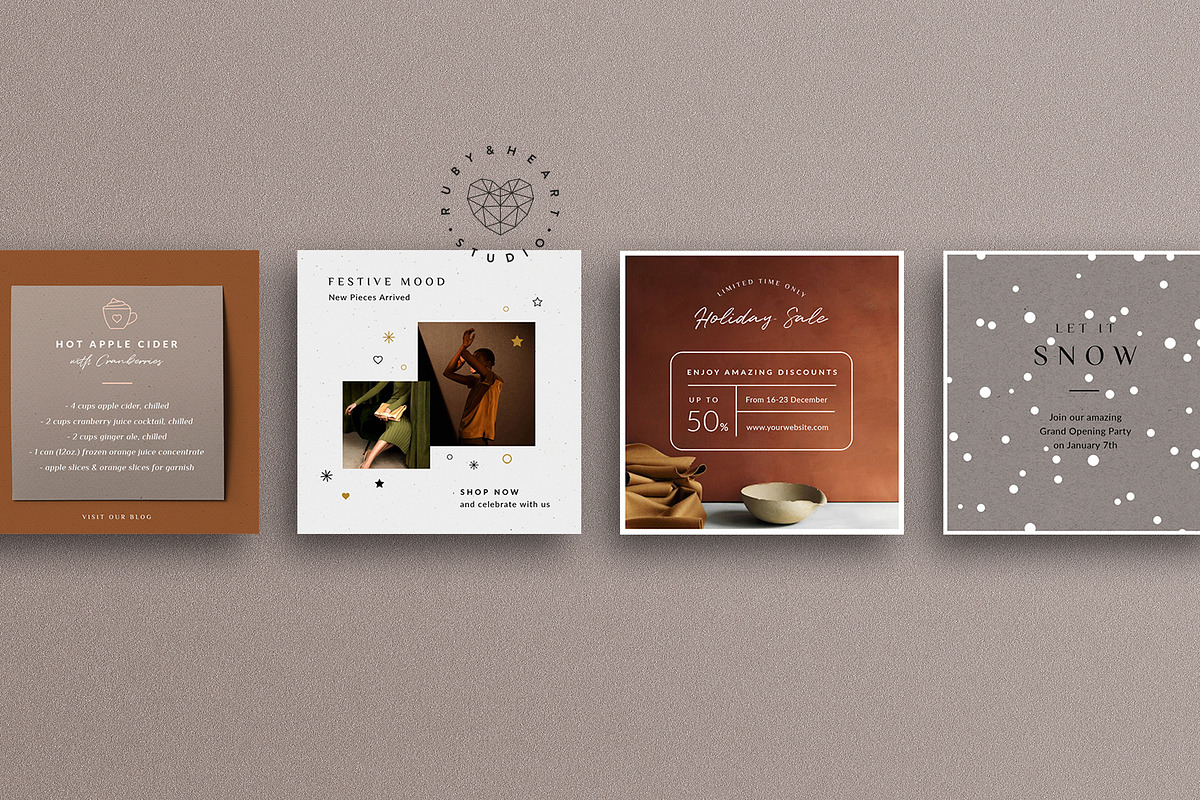 ANIMATED Holiday Instagram Posts, a Social Media Template by Ruby&Heart Studio (Photo 7 of 10)