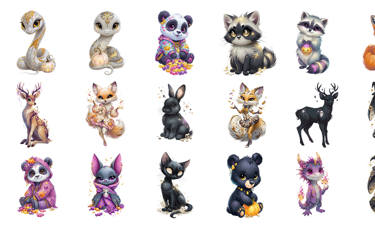 Pastel Halloween Clipart - 33 PNG, an Animal Illustration by InkyQueenArt (Photo 6 of 8)
