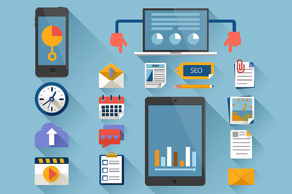 Seo Flat Icons Illustration