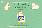 Little Ducky Action Poses PNGClipart, a Decorative Illustration by Annyillustration (Thumbnail 1 of 5)