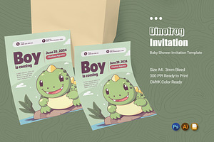 Dinofrog Baby Shower Invitation