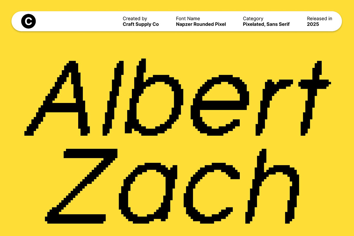 Napzer Rounded Pixel, a Sans Serif Font by Craft Supply Co. (Photo 3 of 8)