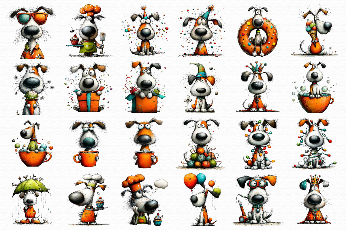 Whimsical Funny Dog Clipart, an Illustration by Libby Wishes (Photo 2 of 7)