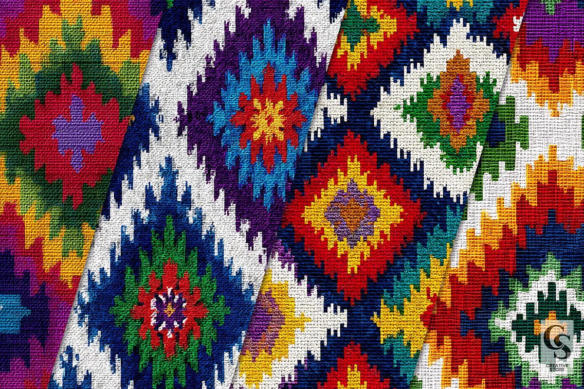 Rainbow Ikat Fabric Seamless Pattern, a Pattern Graphic by Creative Store (Photo 2 of 5)