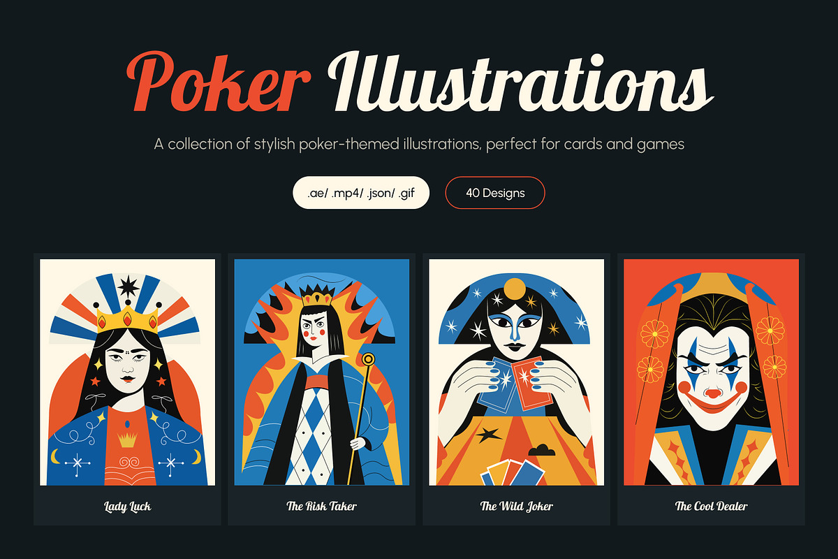 Animated Poker Illustration Art Set, a Sport Illustration by Creative Stall (Photo 1 of 5)