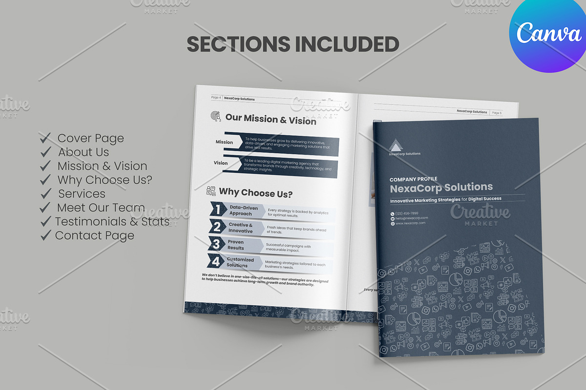 Company Profile Template, a Brochure Template by Oshin Design (Photo 6 of 7)