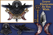 Crystal Magic, Dark clip art set., a Seasonal Illustration by Happy Sloth Graphics (Thumbnail 2 of 18)