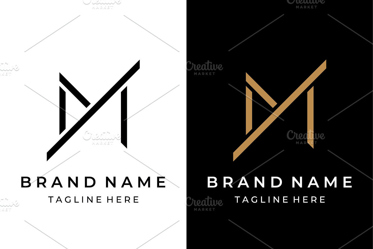initial logo minimalist letter M, a Branding & Logo Template by LOGOCREATIVE