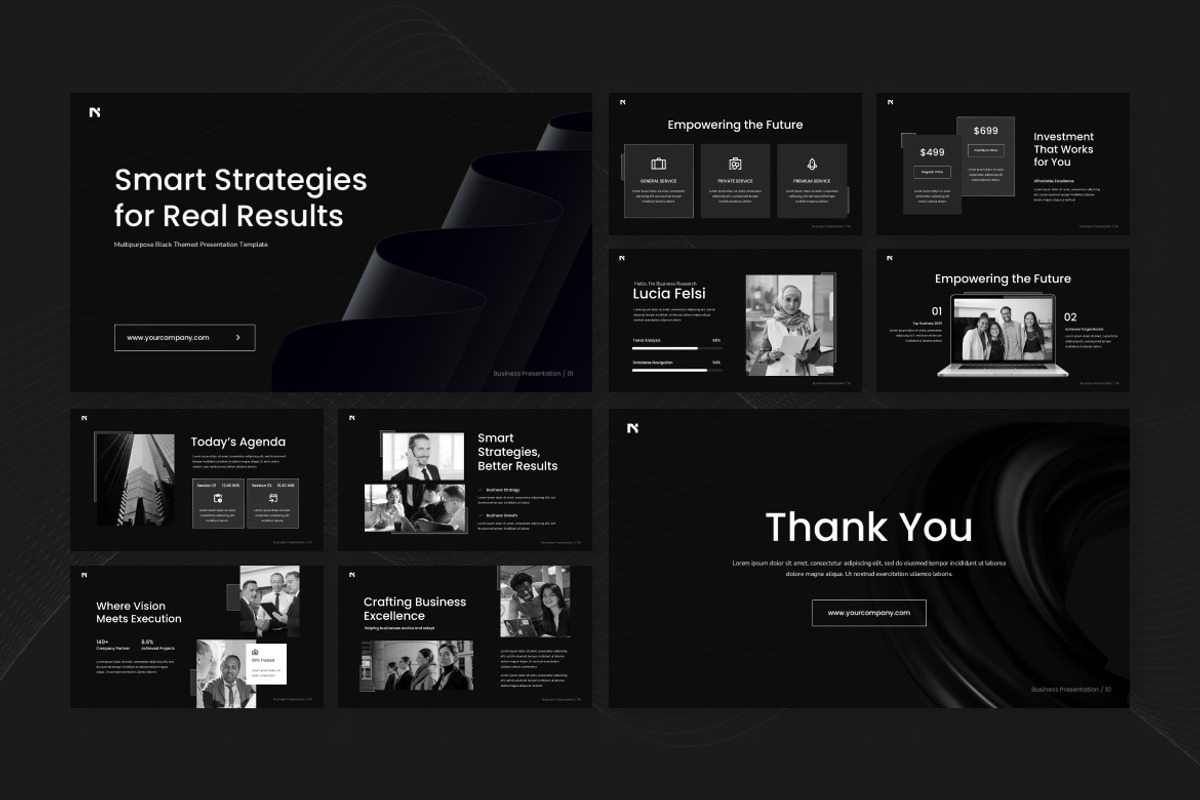 Multipurpose Black Themed Slides, a Presentation Template by Antstheme (Photo 2 of 2)