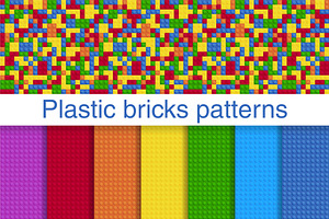 Plastic Toy Bricks Seamless Patterns, a Texture Graphic by Plaid4You