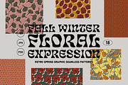 Fall Winter Floral Expression, a Pattern Graphic by angelainthefields (Thumbnail 1 of 6)