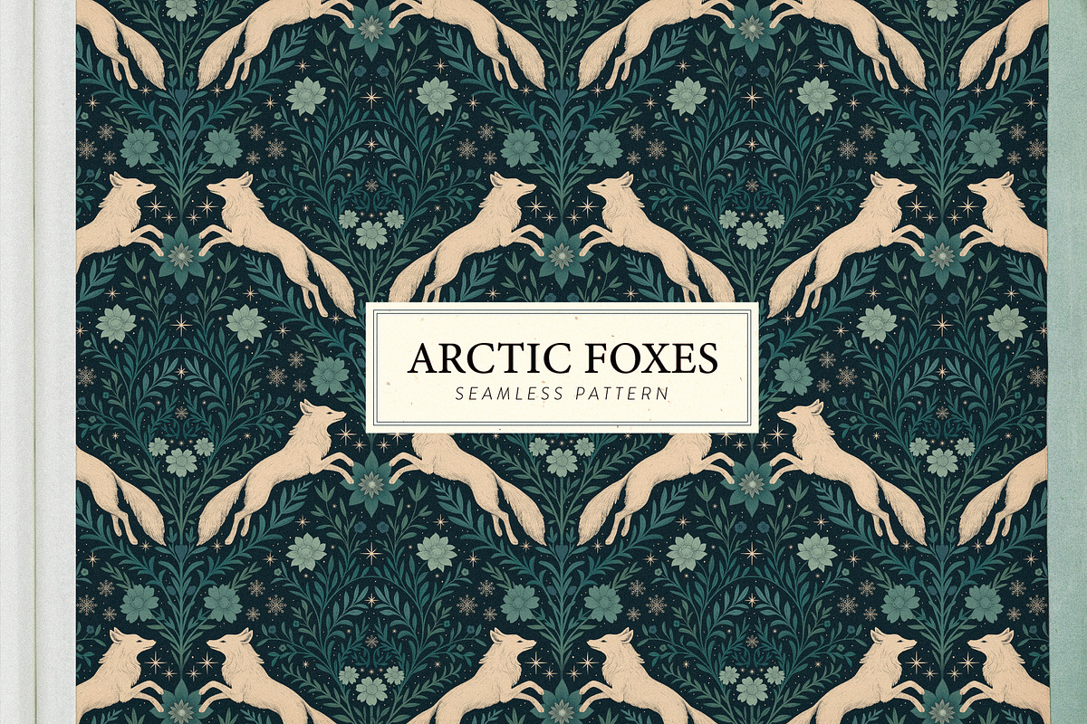 Arctic Foxes Seamless Pattern, a Pattern Graphic by Dina Mae (Photo 1 of 15)