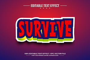 Survive 3D Editable Text Effect