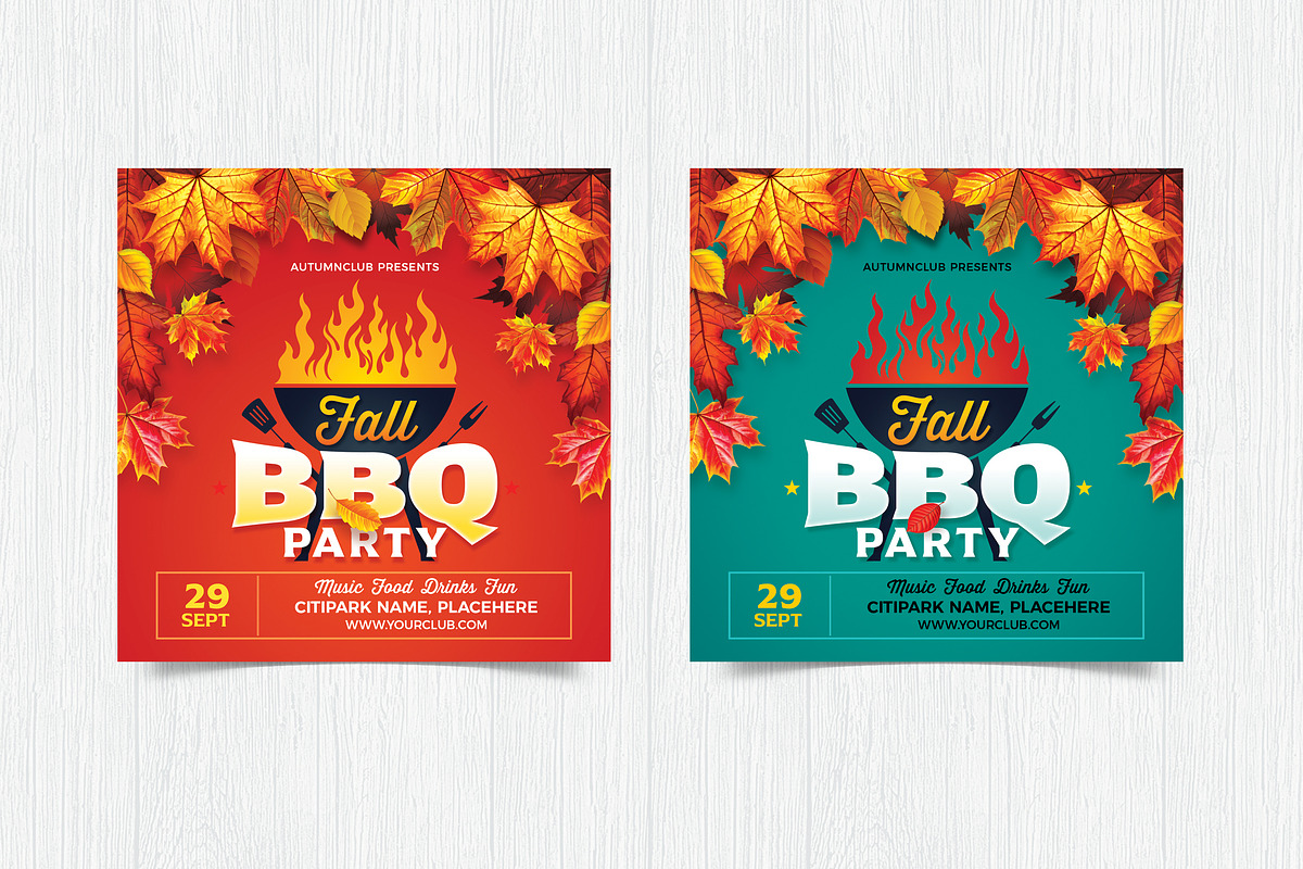 Fall BBQ Party/Fall Festival Flyer, a Flyer Template by DesignWorkz