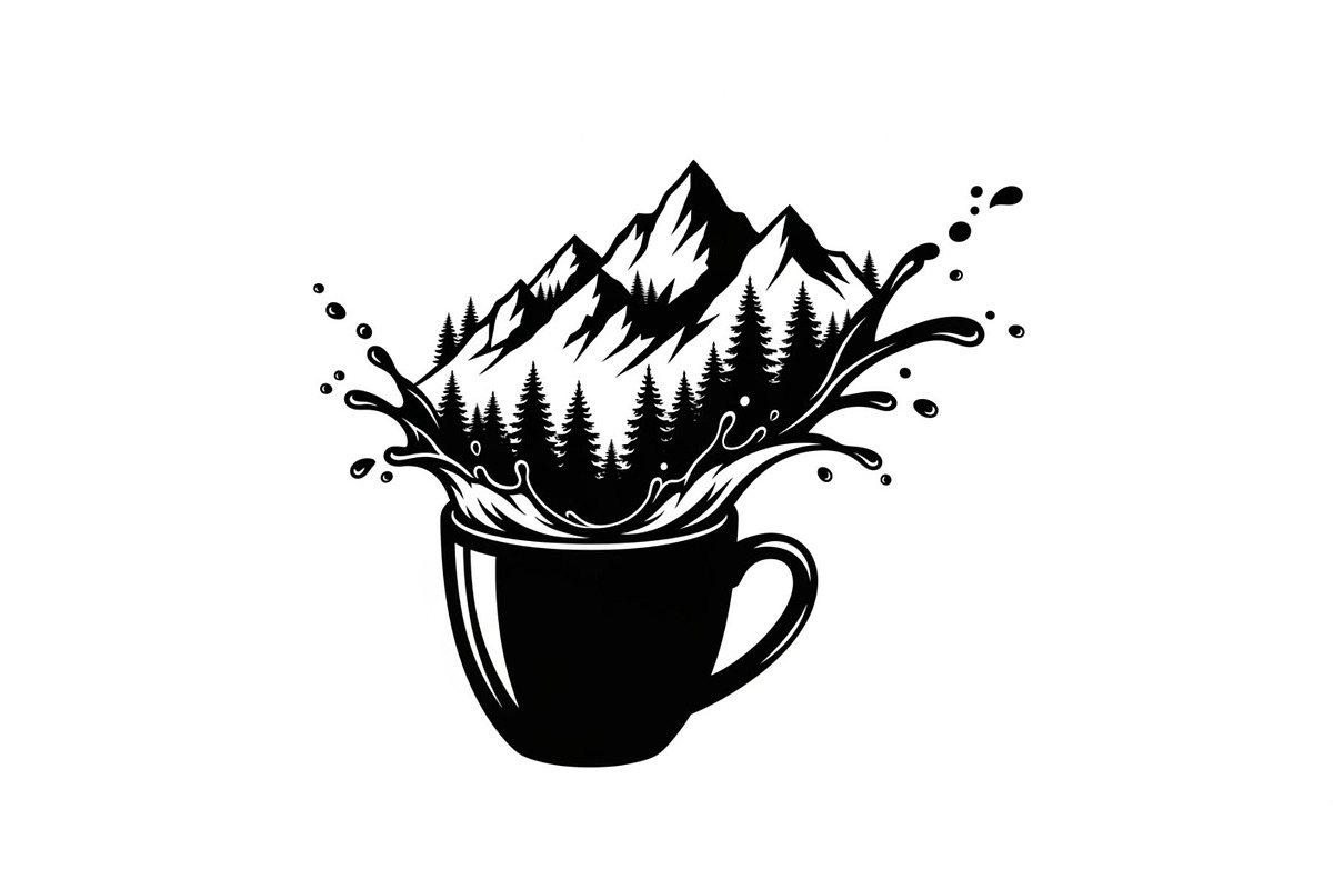 Mountain Coffee Cup Bundle, an Object Illustration by yasushie (Photo 5 of 31)