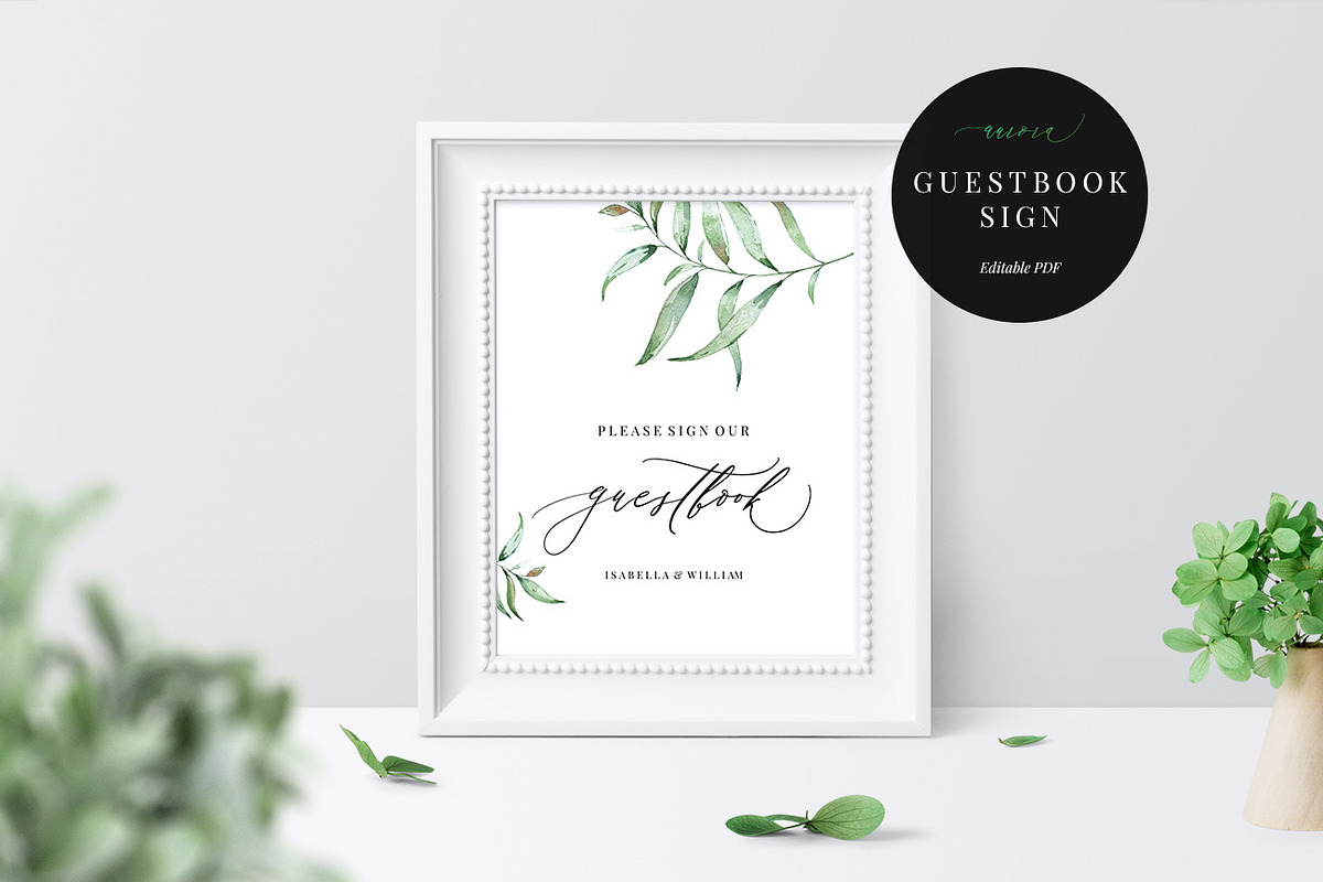 Wedding Guestbook Sign, Aurora, an Invitation Template by Alice Bluefox (Photo 1 of 5)