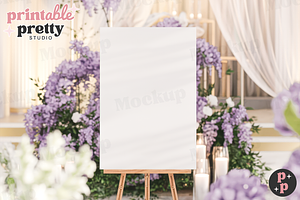 Wisteria Wedding Sign PSD Mockup, a Product Mockup by Printable Pretty Studio