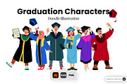 Graduation Characters Illustration, an Education Illustration by SLAB! Design (Thumbnail 1 of 3)