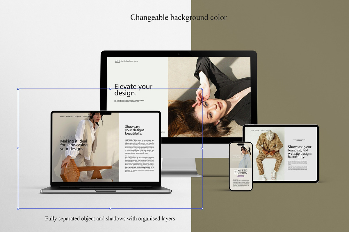 Multi Device Mockup - Scene Creator, a Wearable Device Mockup by Tahtagraphic (Photo 5 of 14)